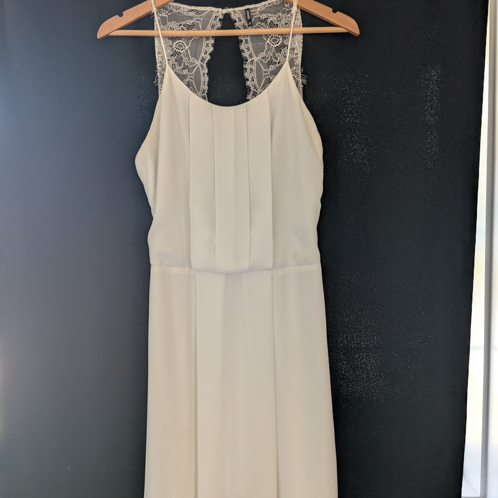 Only Cream Halter Sundress Backless